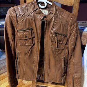 Michael Kors Brown Leather Jacket